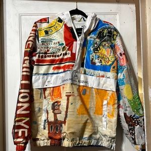 Jean michel basquat hooded print hooded pullover